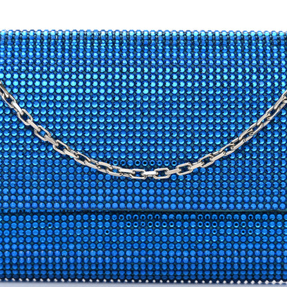 Judith Leiber Swarovski Crystal Flap Clutch Capri Blue 8 of 16