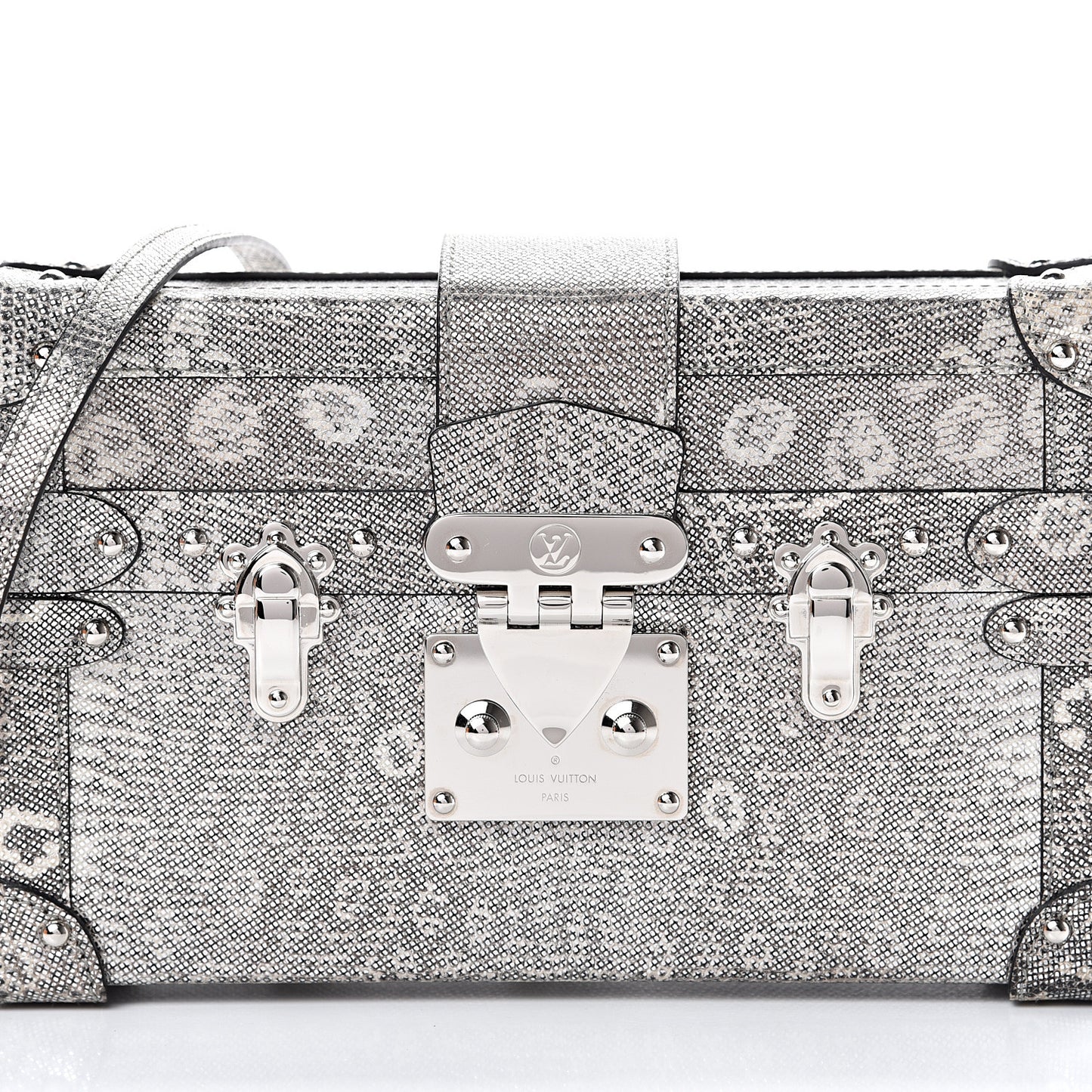 Lizard Petite Malle Silver