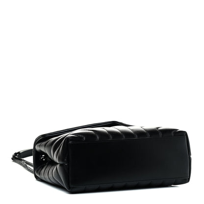 Saint Laurent Calfskin Y Quilted Monogram Small Loulou Chain Satchel Black 3 of 4