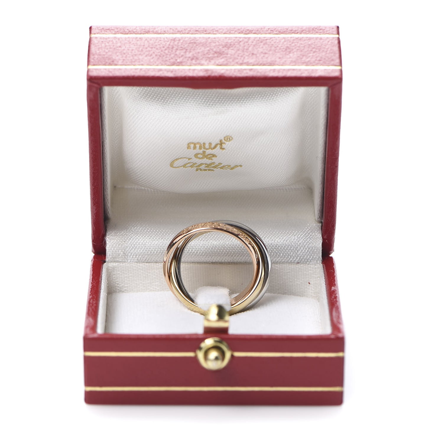 18K Pink Yellow White Gold Diamond Classic Les Must De Trinity Ring 49 4.75