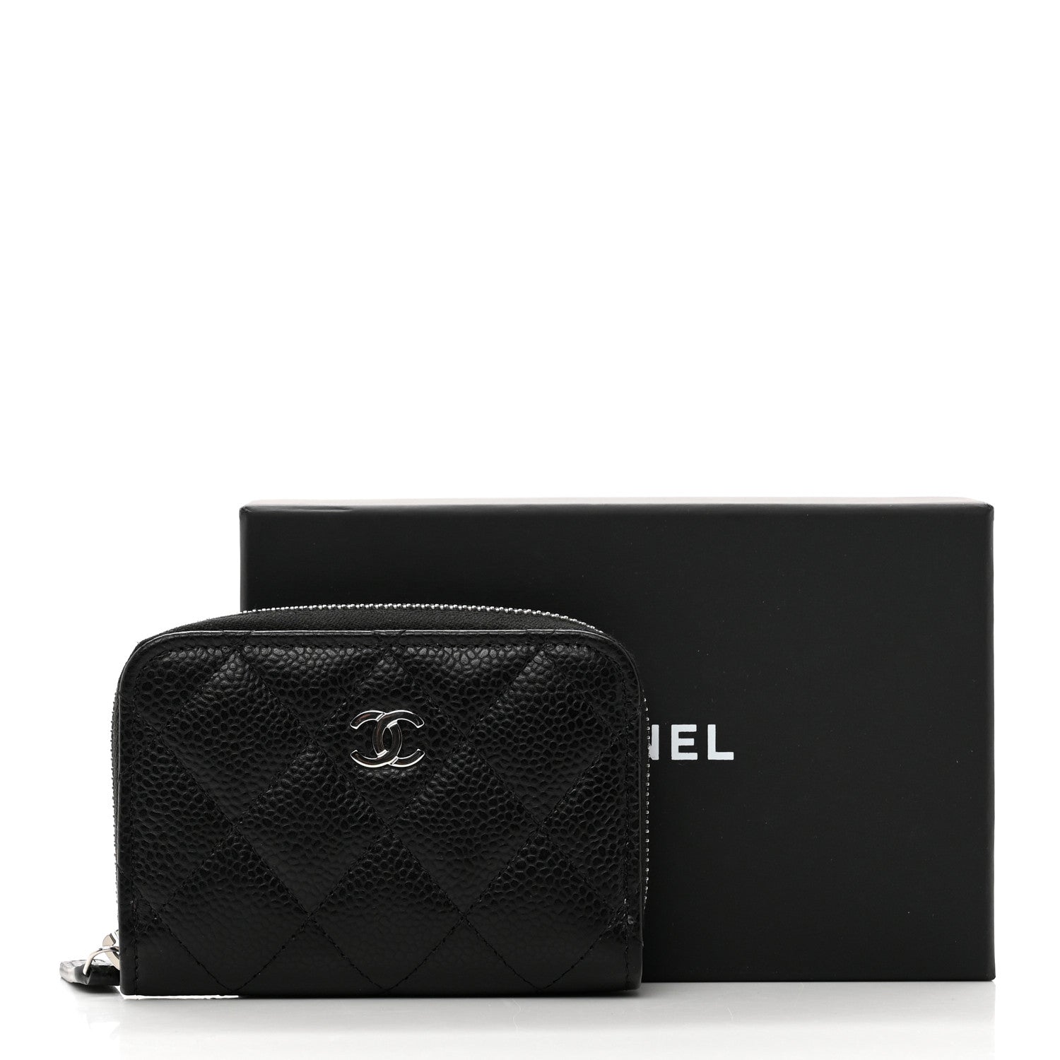 Chanel Caviar Quilted Zip Coin Purse Black 8 of 8