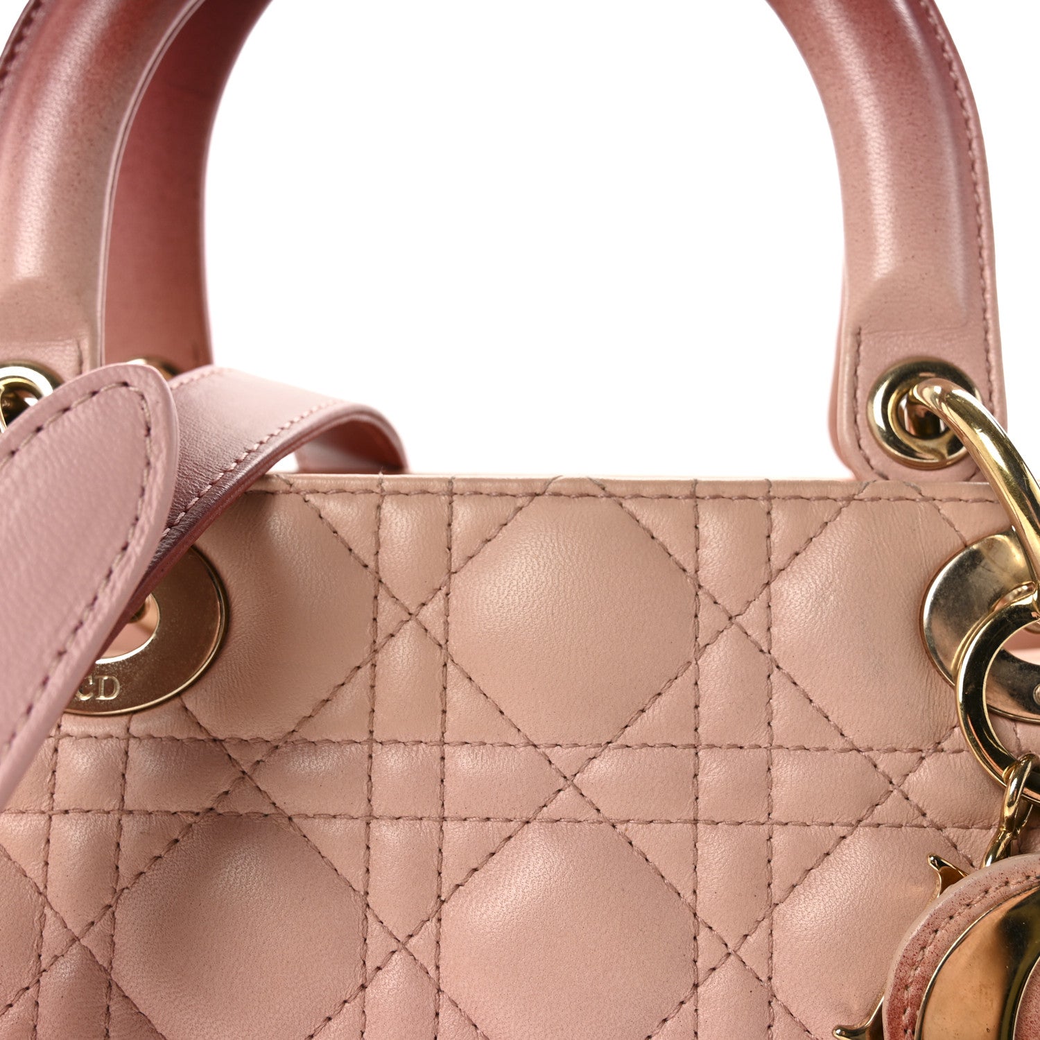 Christian Dior Lambskin Cannage Gradient Medium Lady Dior Pink 7 of 9