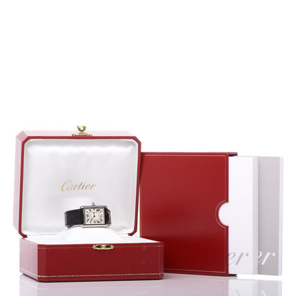Cartier 18K White Gold Alligator 26mm Tank Louis Quartz Watch 9 of 9