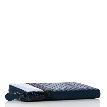 Bottega Veneta Nappa Embroidered Zip Around Wallet Blue 4 of 11