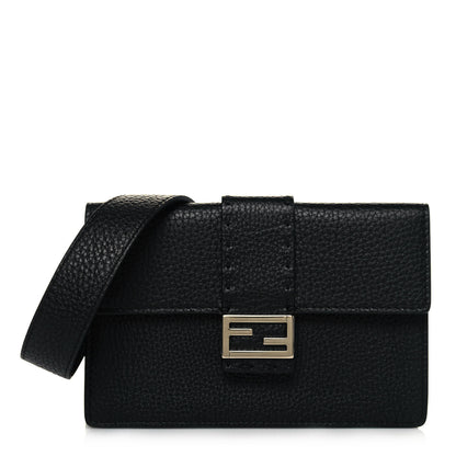 Fendi Cuoio Romano Selleria Baguette Belt Pouch Black 1 of 12
