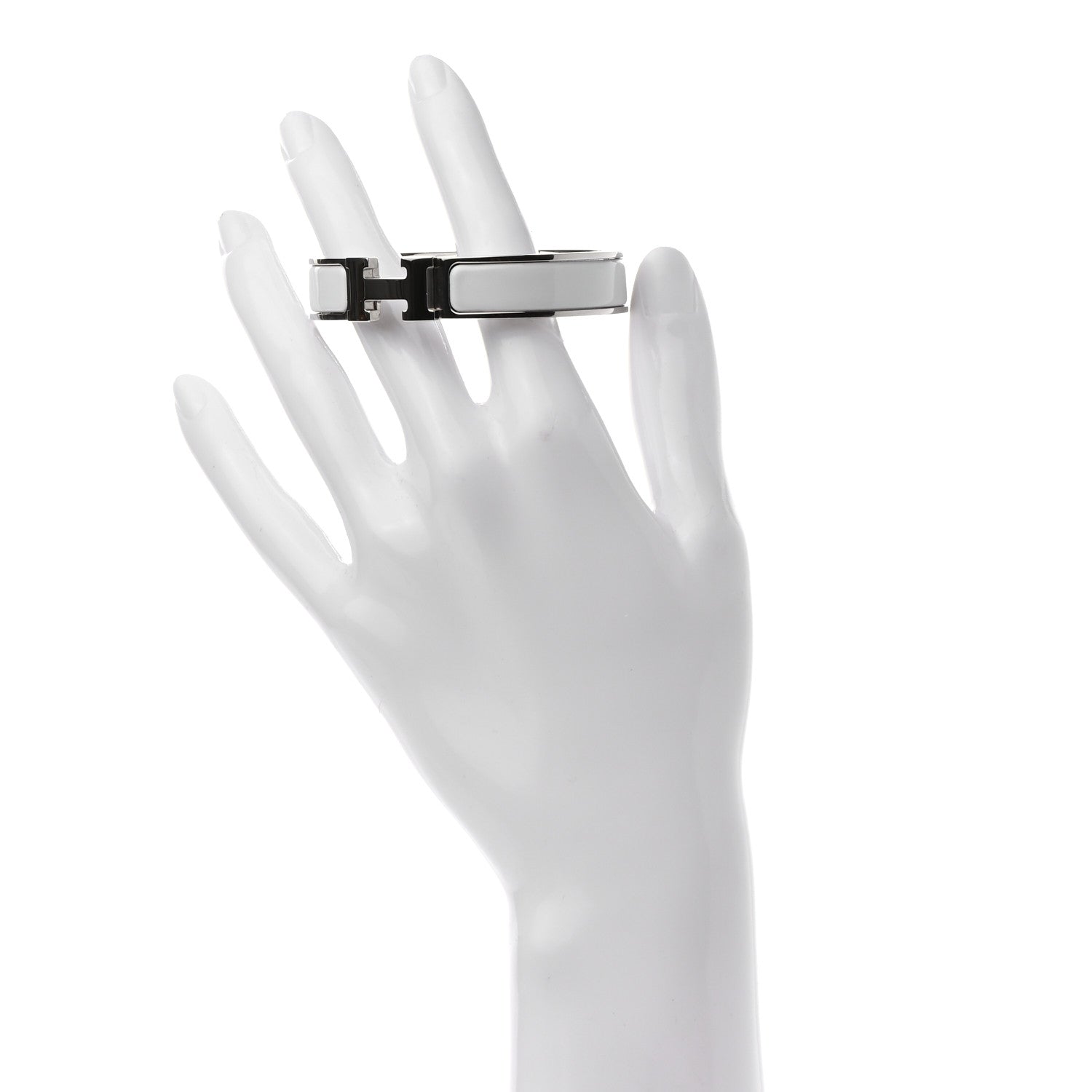 Hermes Enamel Narrow Clic Clac H Bracelet PM White 2 of 4
