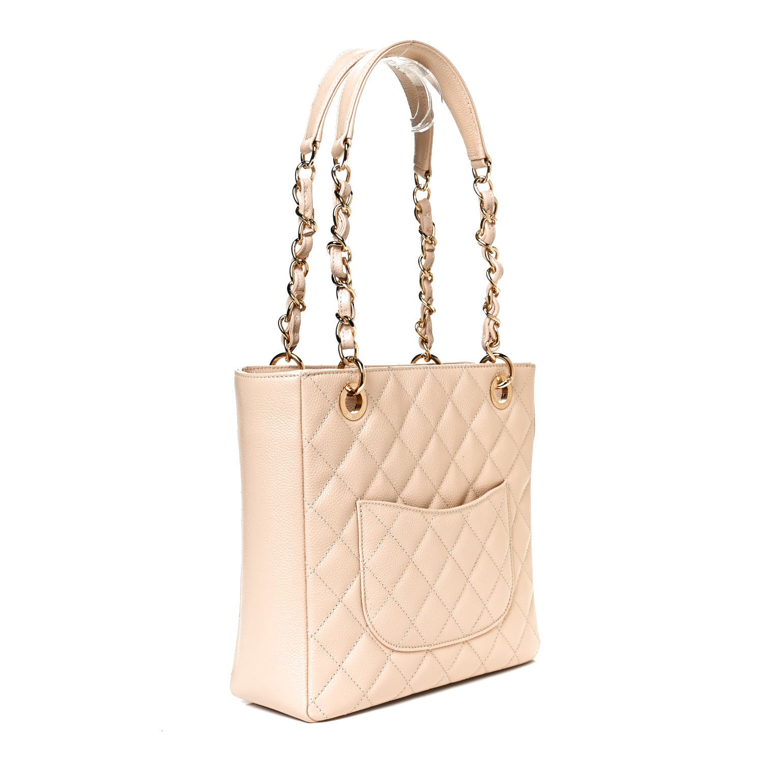 Chanel Caviar Quilted Petit Shopping Tote PST Beige 3 of 10