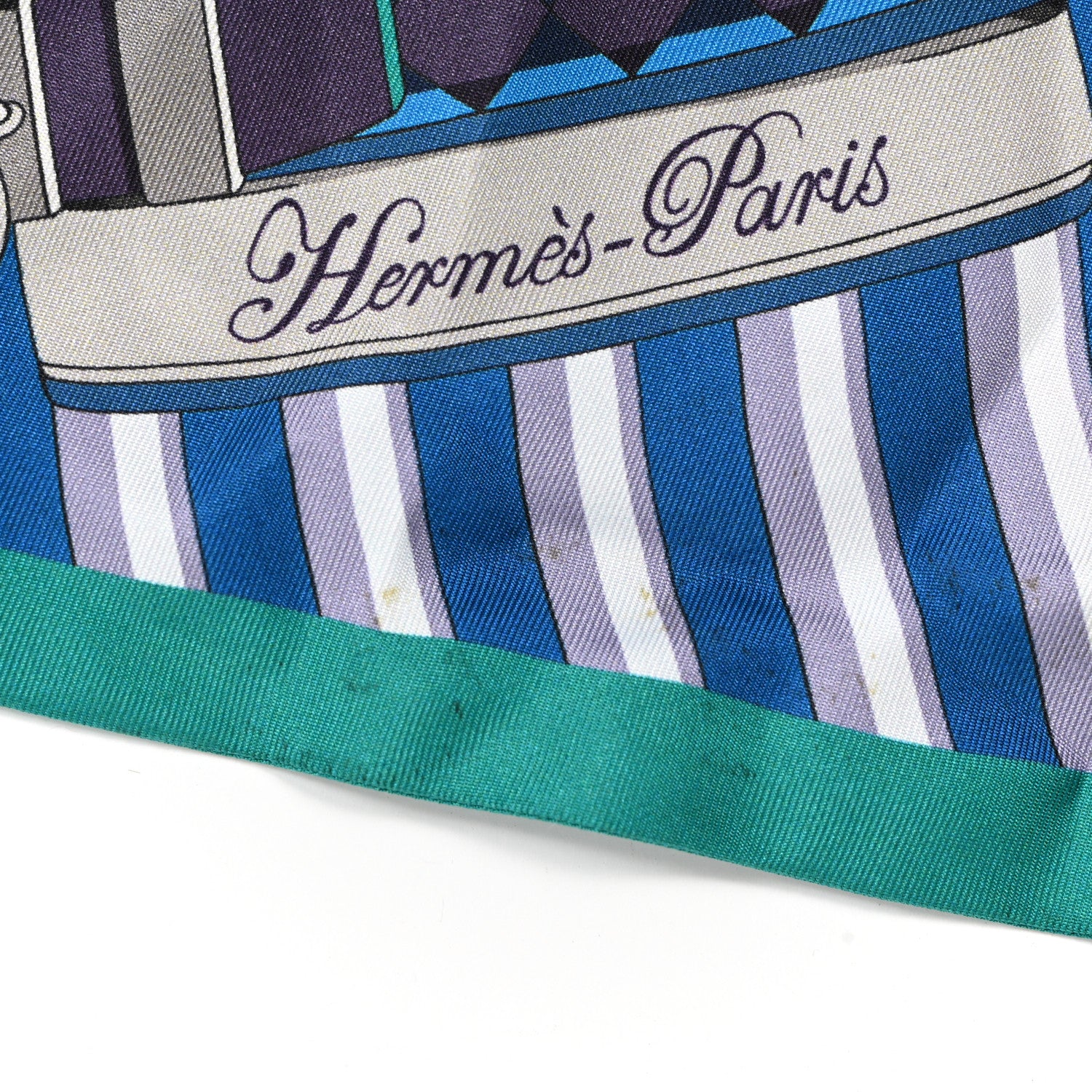 Hermes Silk Colliers De Chiens Maxi Twilly Cobalt Vert Prune 5 of 6