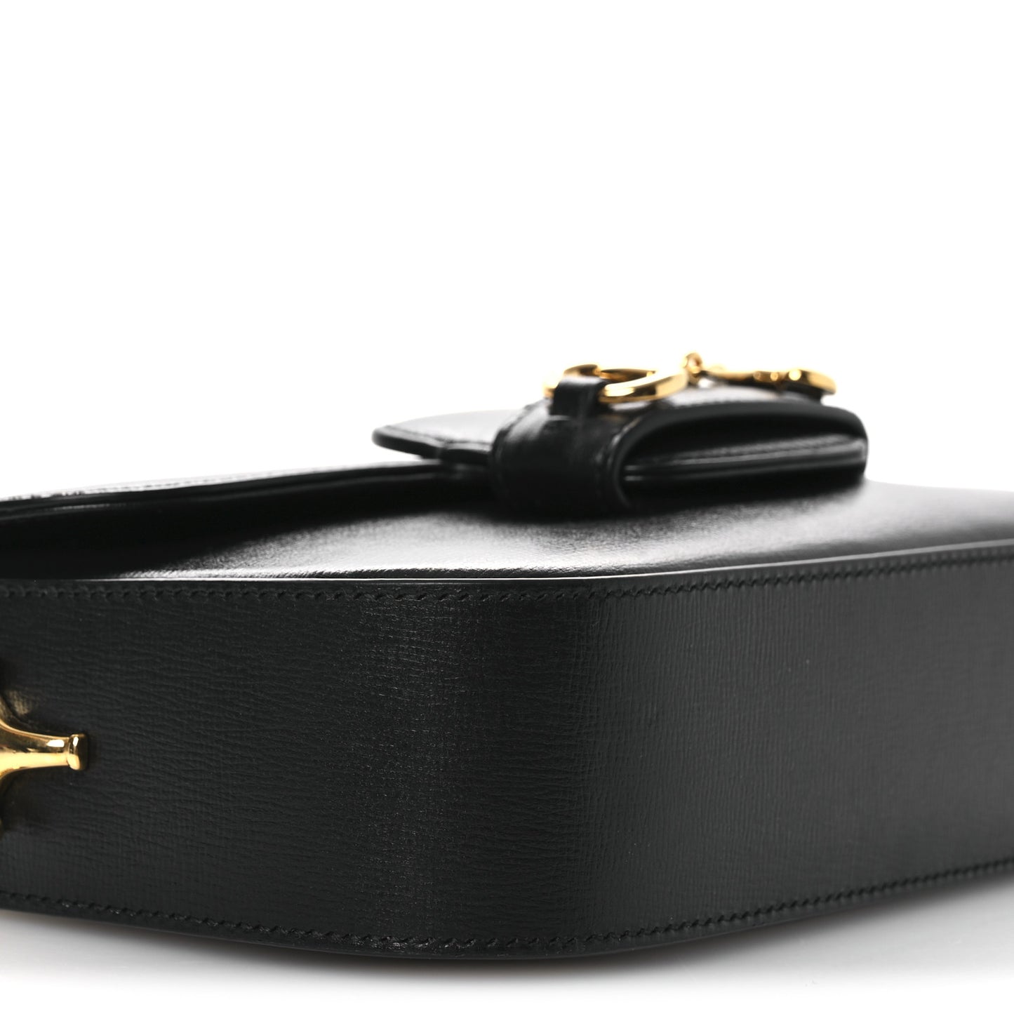 Azalea Calfskin Small Horsebit 1955 Chain Shoulder Bag Black