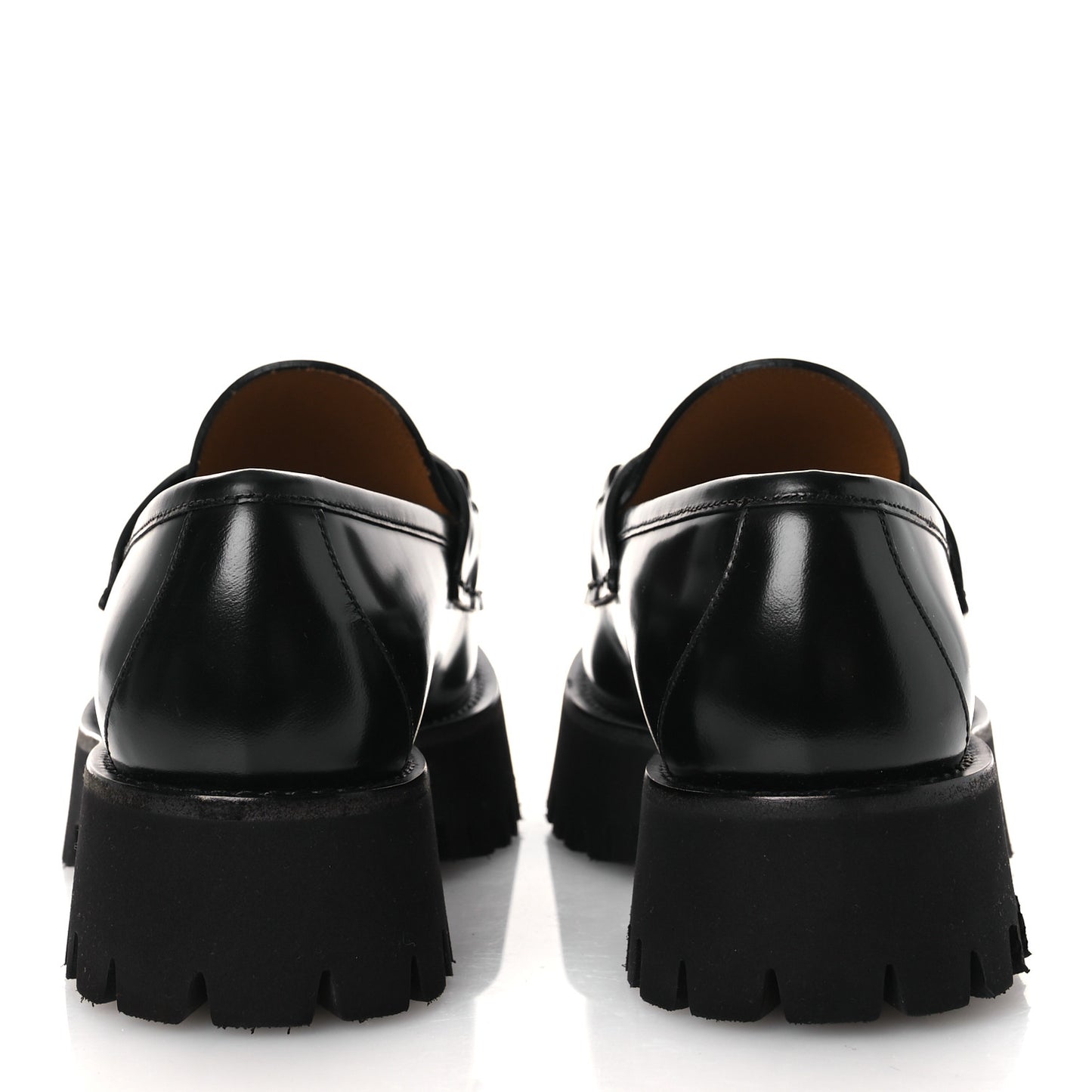 Cordovan Lux Womens Horsebit 45mm Platform Loafers 38.5 Black