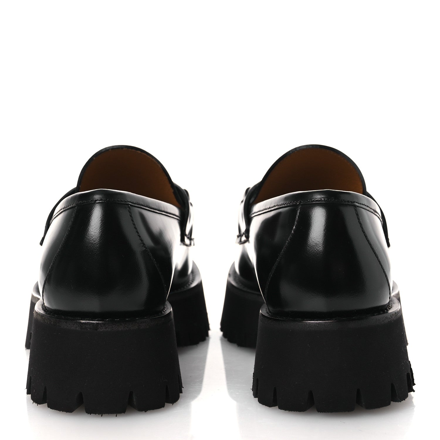 Gucci Cordovan Lux Womens Horsebit 45mm Platform Loafers 38.5 Black 6 of 12