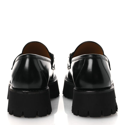 Gucci Cordovan Lux Womens Horsebit 45mm Platform Loafers 38.5 Black 6 of 12
