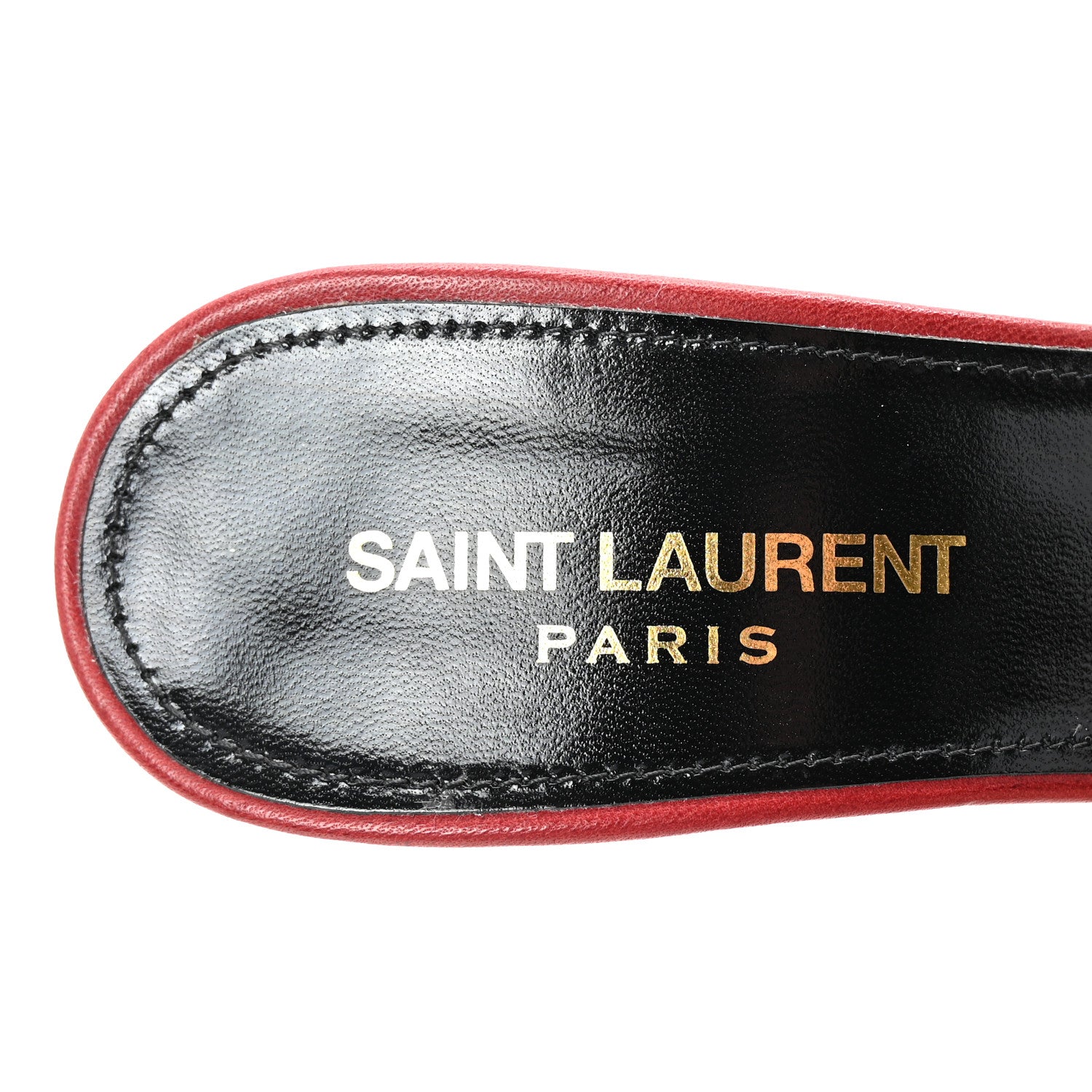 Saint Laurent Lambskin Bianca Mules 37 Red 8 of 10