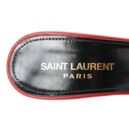 Saint Laurent Lambskin Bianca Mules 37 Red 8 of 10