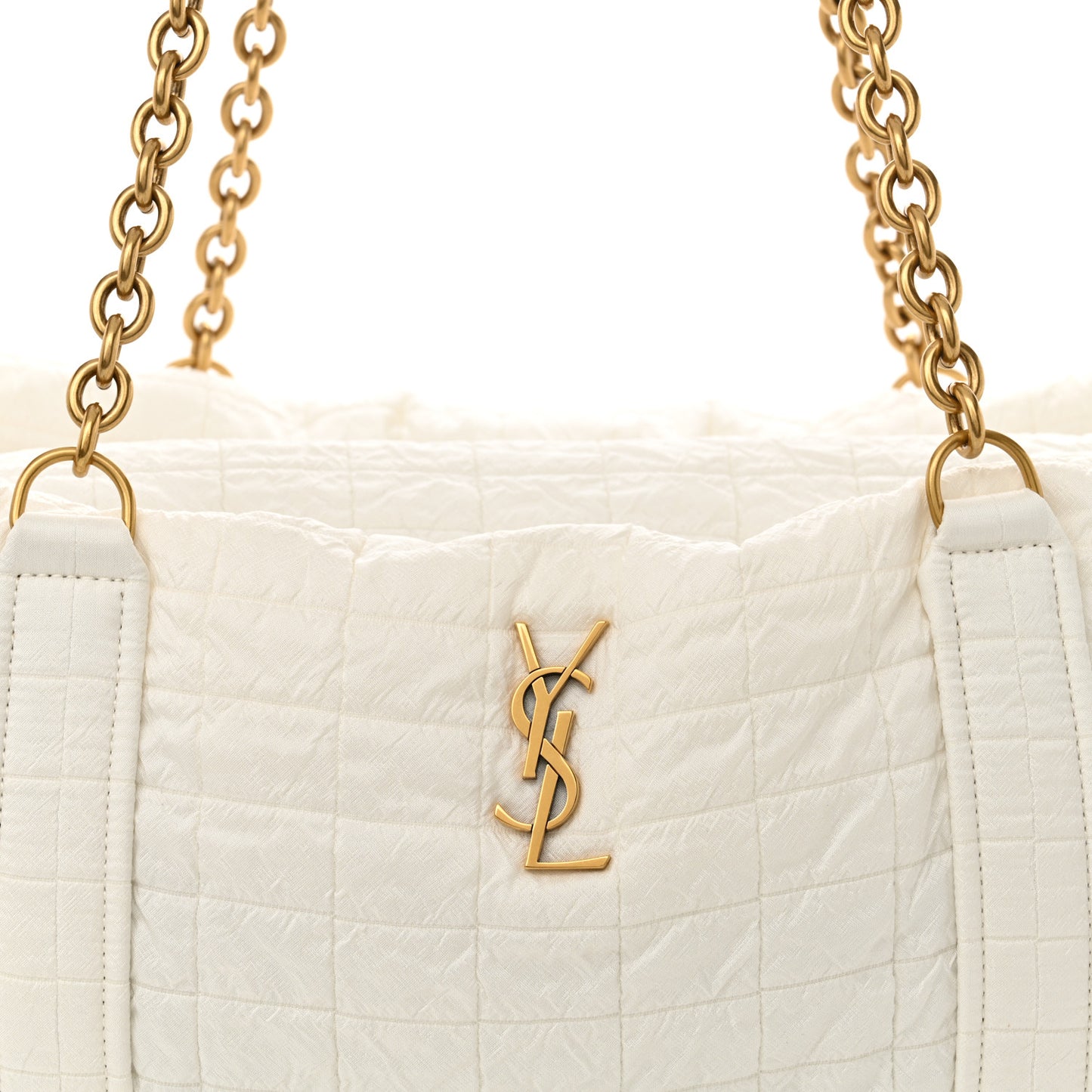 Nylon Gloria Quilted Travel Bag Milky White