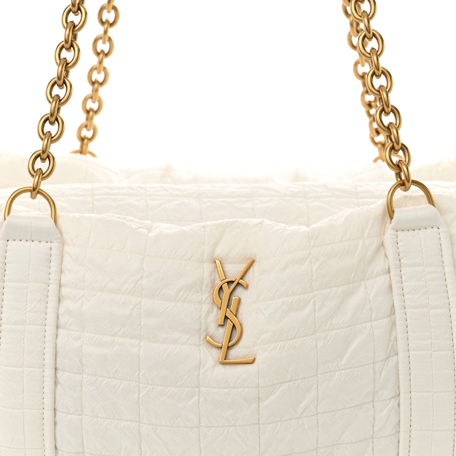 Saint Laurent Nylon Gloria Quilted Travel Bag Milky White 8 of 11