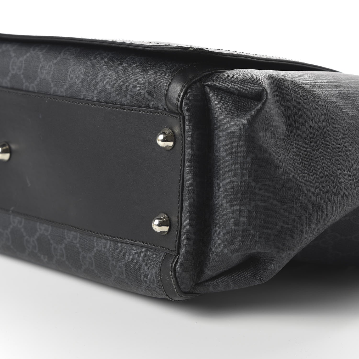 Gucci GG Supreme Monogram Web Messenger Diaper Bag Black Grey 7 of 17