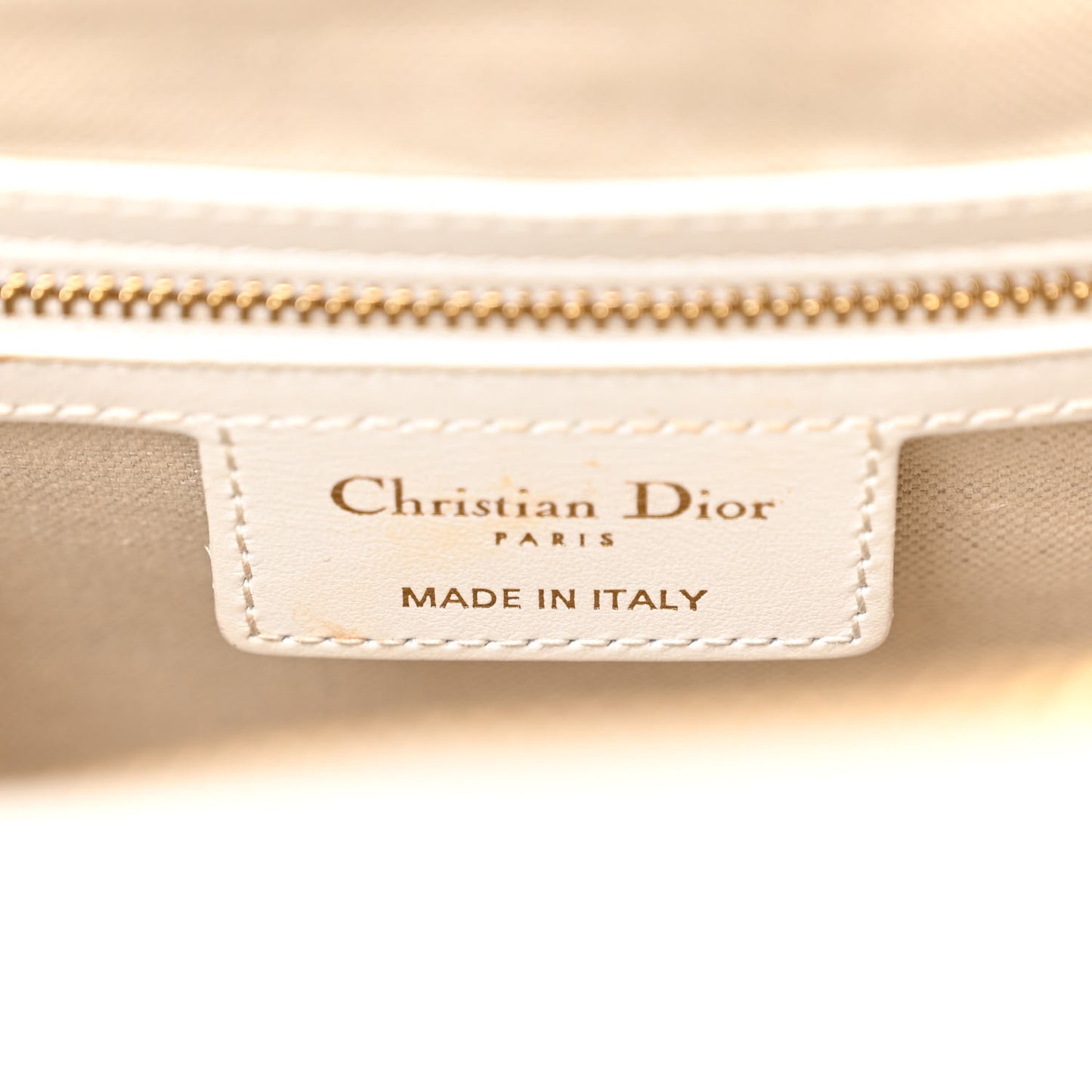 Perforated Calfskin Medium Dior Vibe Classic Bowling Bag White Gold