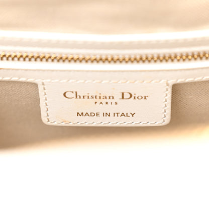 Christian Dior Perforated Calfskin Medium Dior Vibe Classic Bowling Bag White Gold 6 of 10