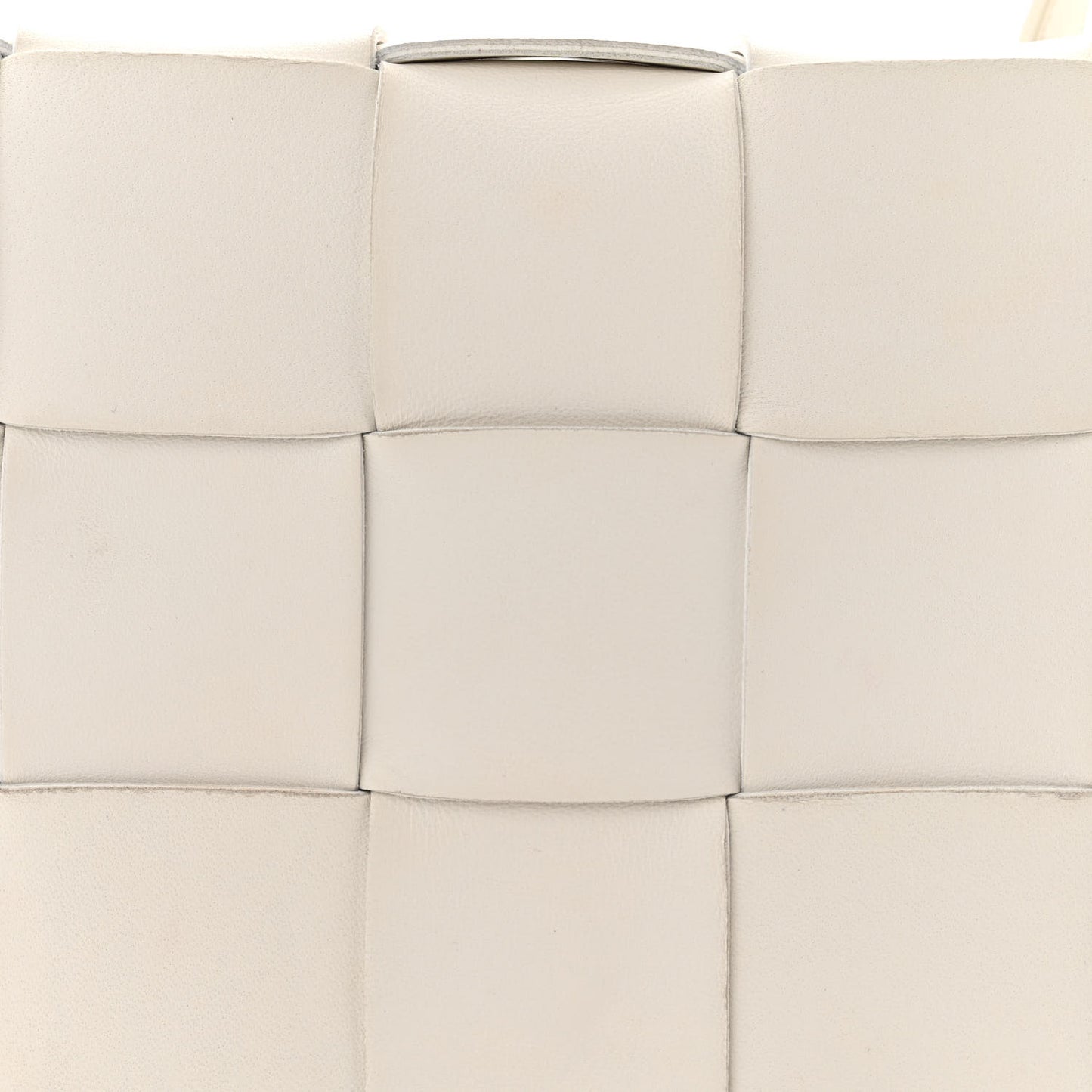 Lambskin Maxi Intrecciato Cassette Crossbody Bag White