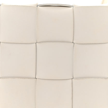 Bottega Veneta Lambskin Maxi Intrecciato Cassette Crossbody Bag White 8 of 11