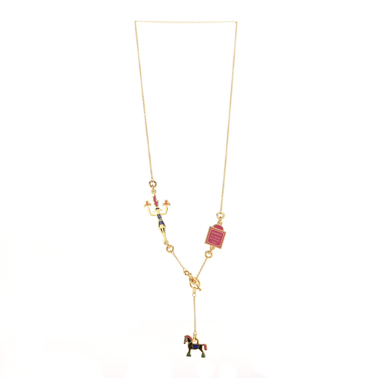 Hermes Metal Enamel Cheval Grand Parade Necklace Casaque 3 of 6