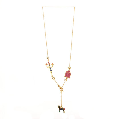 Hermes Metal Enamel Cheval Grand Parade Necklace Casaque 3 of 6