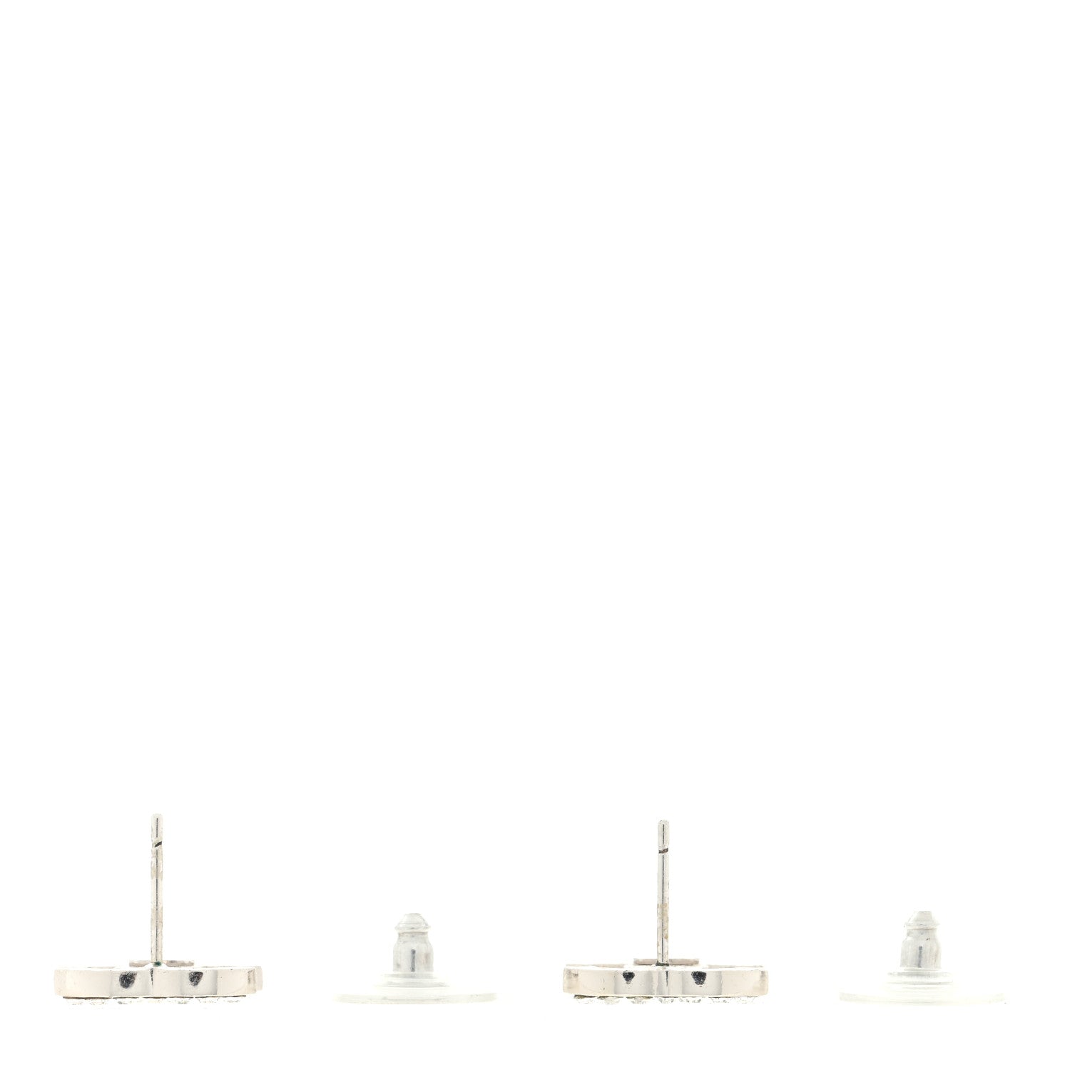 Chanel Crystal Mini CC Earrings Silver 3 of 4