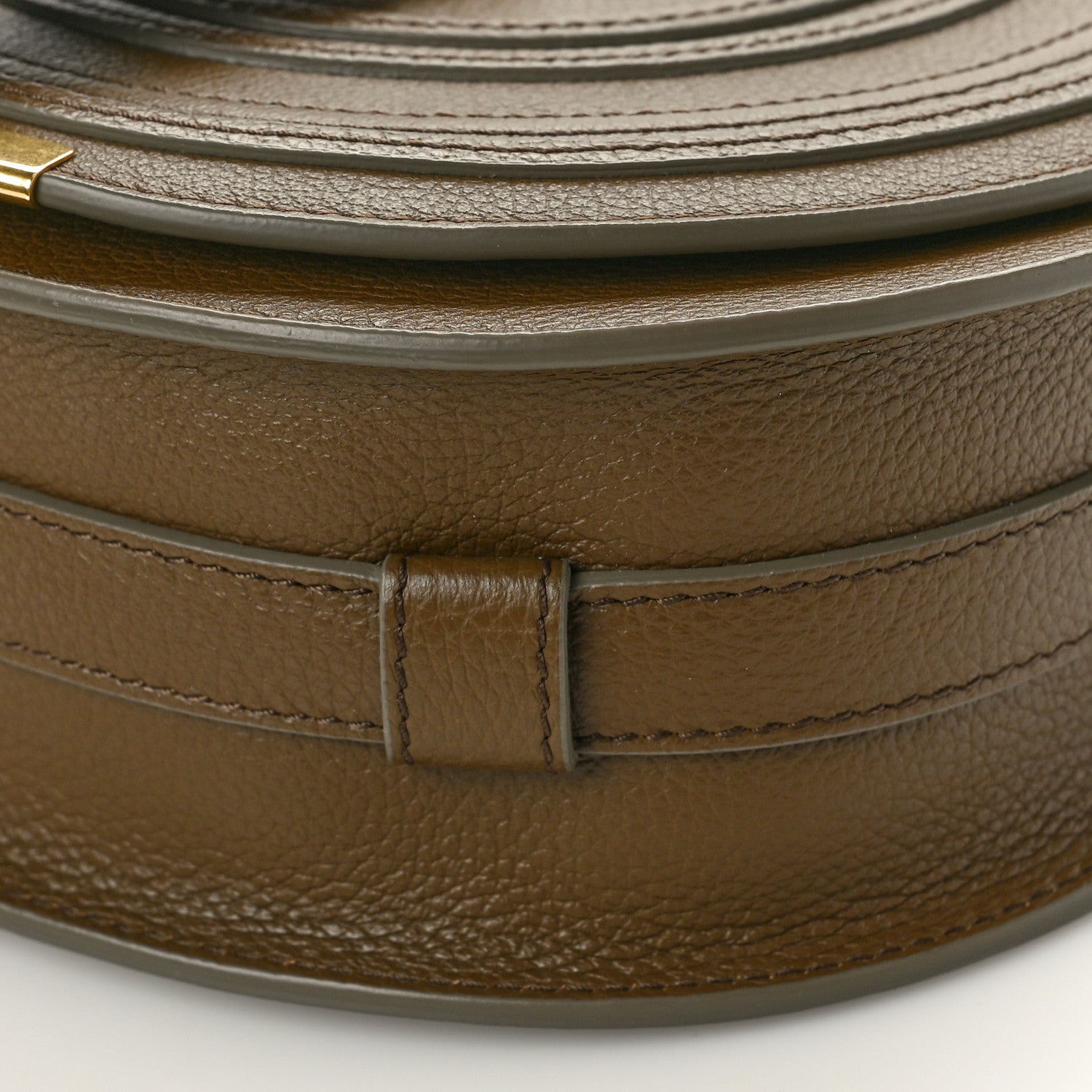 Chloe Grained Calfskin Small Marcie Saddle Bag Dark Khaki 9 of 9