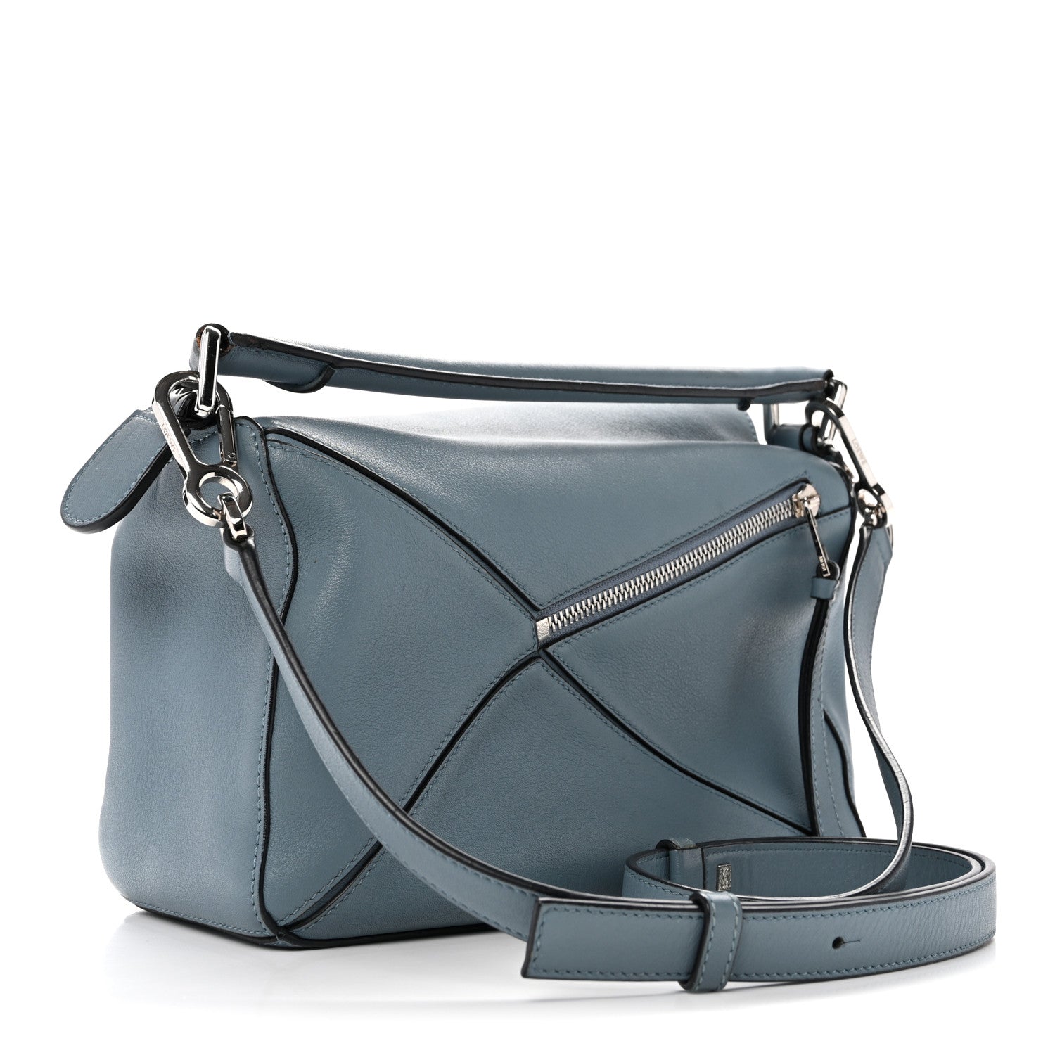 Loewe Calfskin Small Puzzle Bag Stone Blue 3 of 16