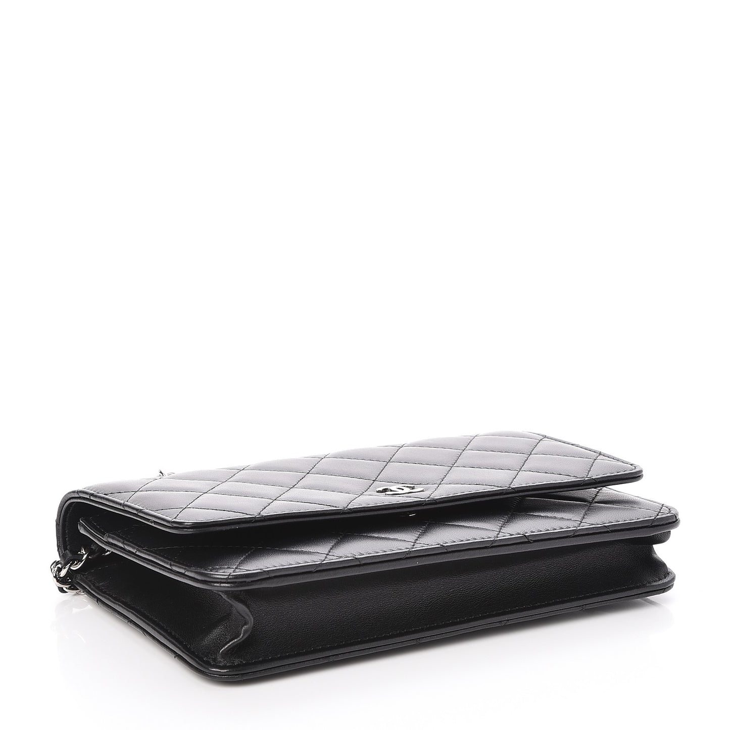 Lambskin Quilted Wallet On Chain WOC Black