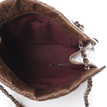 Chanel Glazed Caviar Quilted Tote Brown 4 of 9