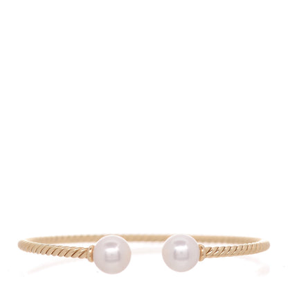 David Yurman 18K Yellow Gold Pearl 8.5mm Solari Bracelet 1 of 6