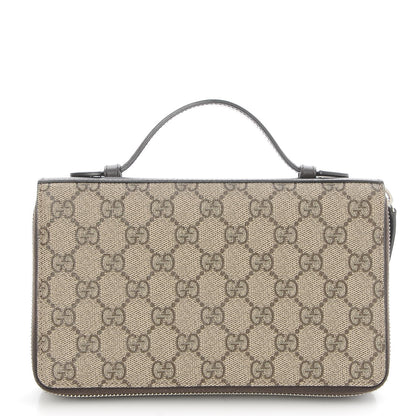 Gucci GG Supreme Monogram Travel Document Case Dark Brown 1 of 8