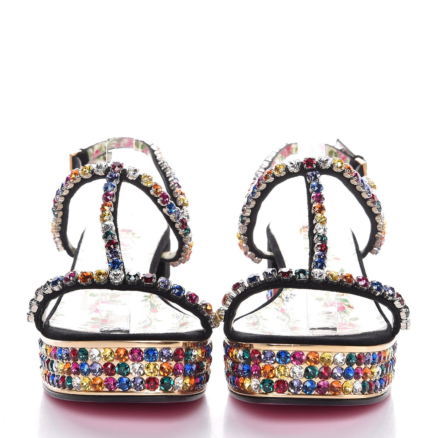 Kid Scamosciato Crystal Mira Platform Sandals 37 Multicolor