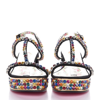 Gucci Kid Scamosciato Crystal Mira Platform Sandals 37 Multicolor 2 of 8