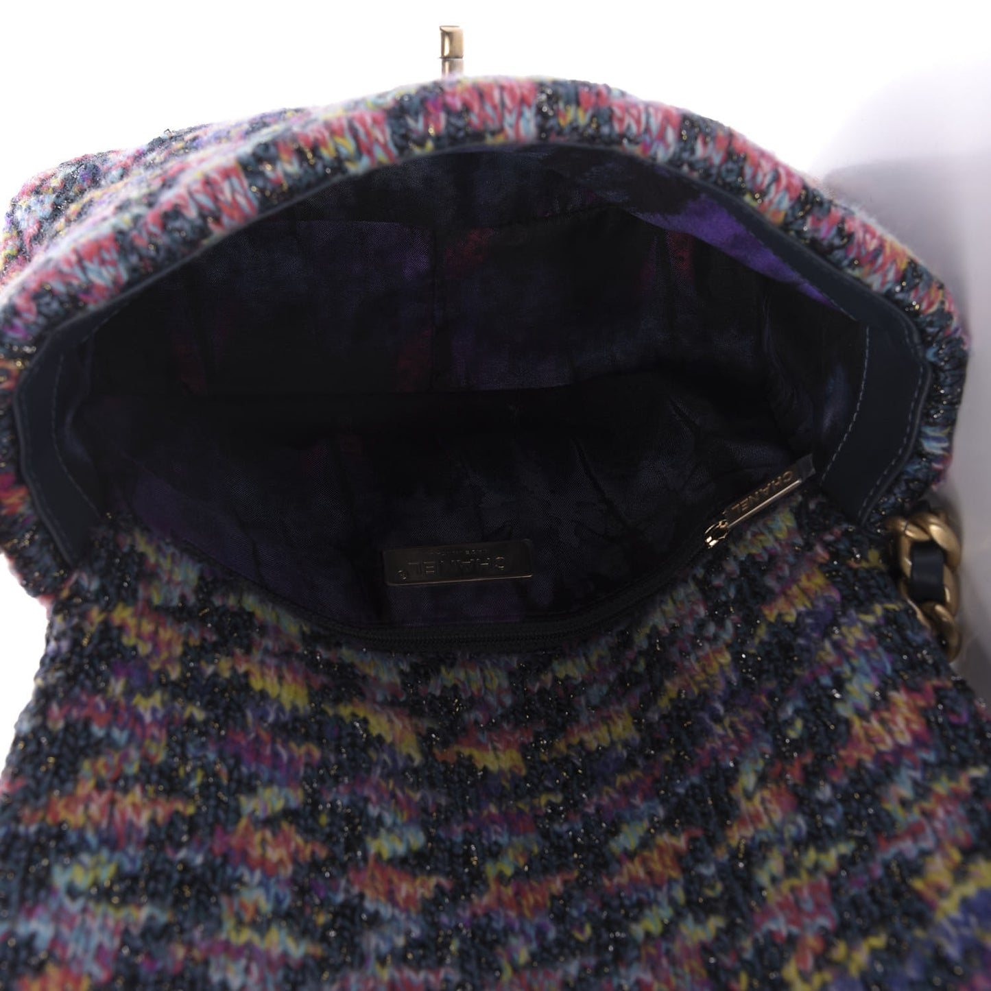 Tweed Quilted Medium Chanel 19 Flap Dark Multicolor