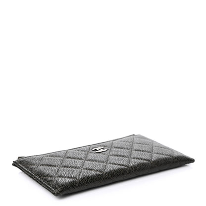 Chanel Caviar Quilted Classic Zip Pouch Dark Green 4 of 7