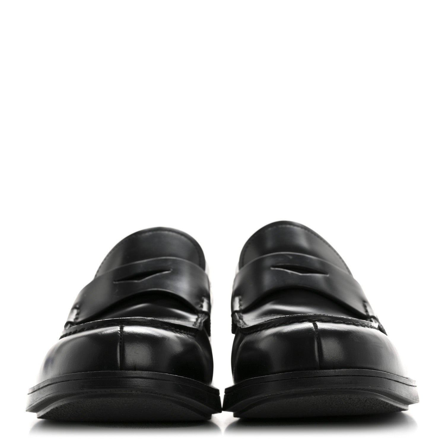 Prada Spazzolato Triangle Logo 50mm Loafers 8 Black 3 of 11