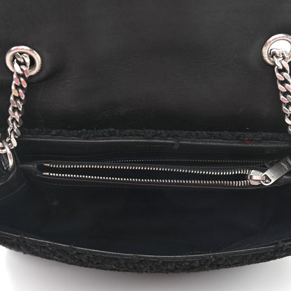 Saint Laurent Shearling Monogram Medium Loulou Shoulder Bag Black 5 of 11