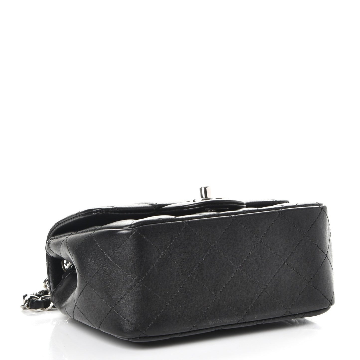Lambskin Quilted Mini Square Flap Black