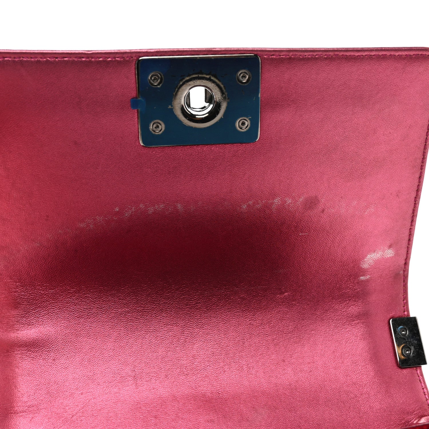 Chanel Metallic Patent Calfskin Quilted Small Boy Flap Pink 11 of 13