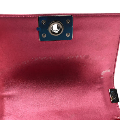 Chanel Metallic Patent Calfskin Quilted Small Boy Flap Pink 11 of 13
