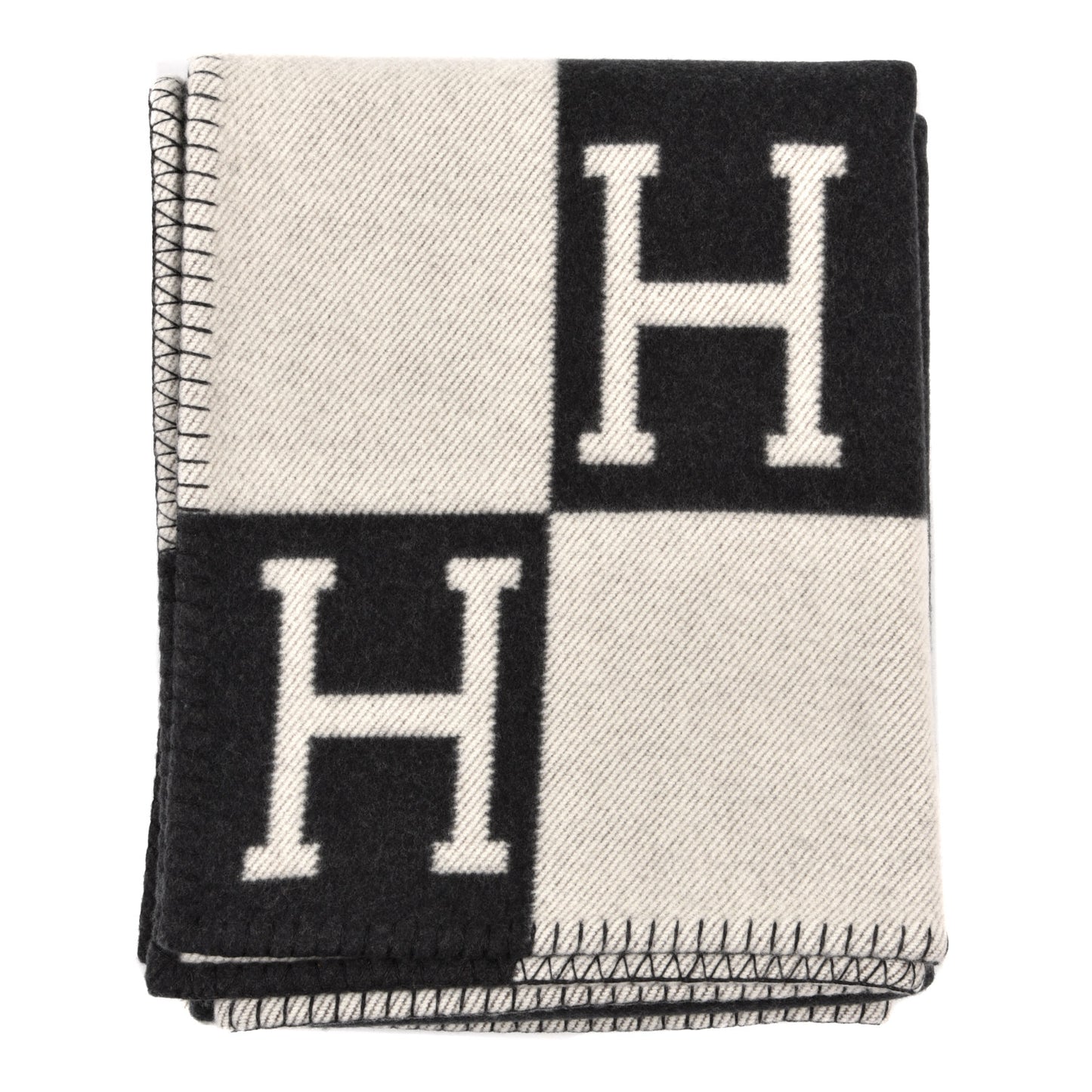 Wool Cashmere Avalon Blanket Ecru Gris Fonce