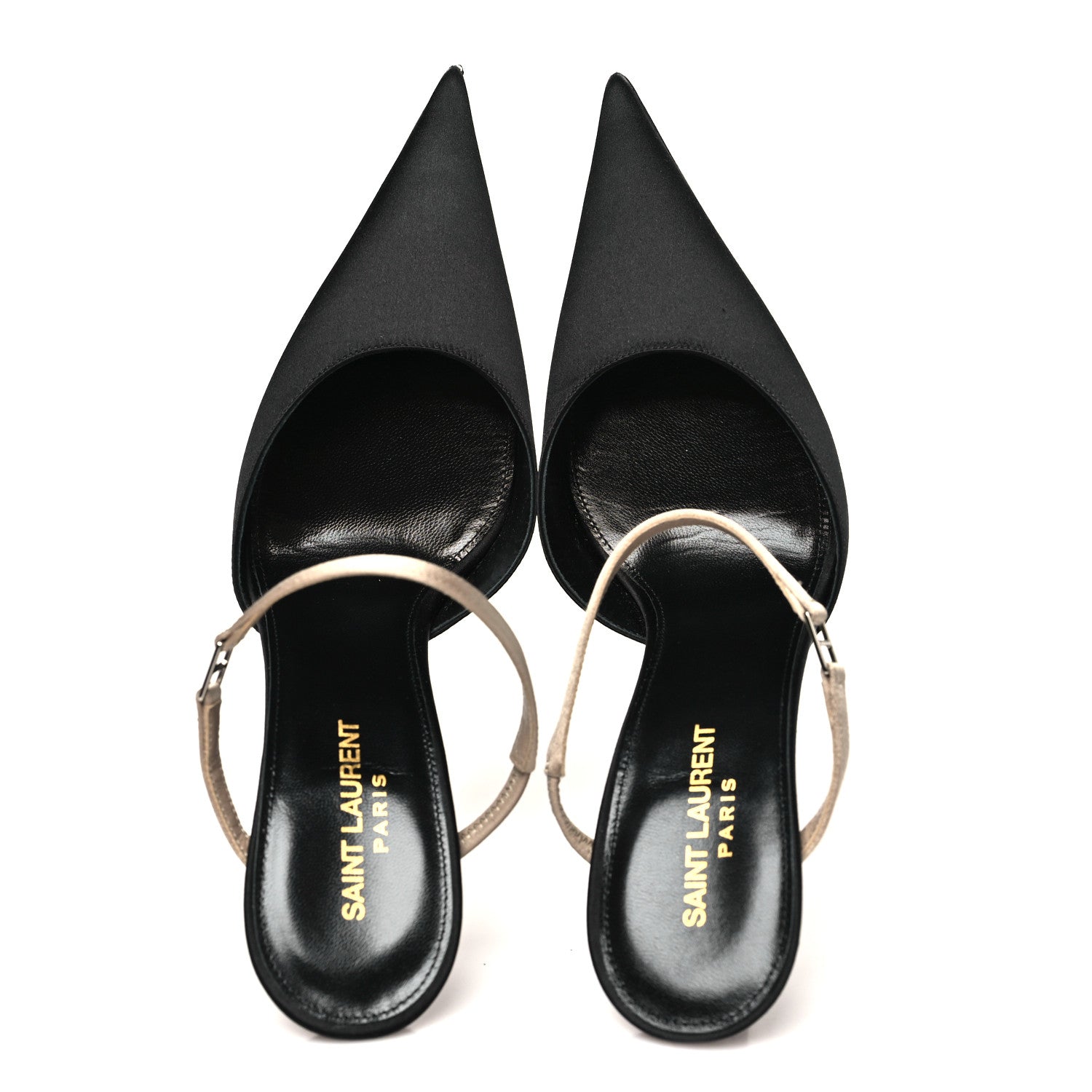 Saint Laurent Satin Nappa Killer 90mm Mules 38 Black Partridge Pink 2 of 9
