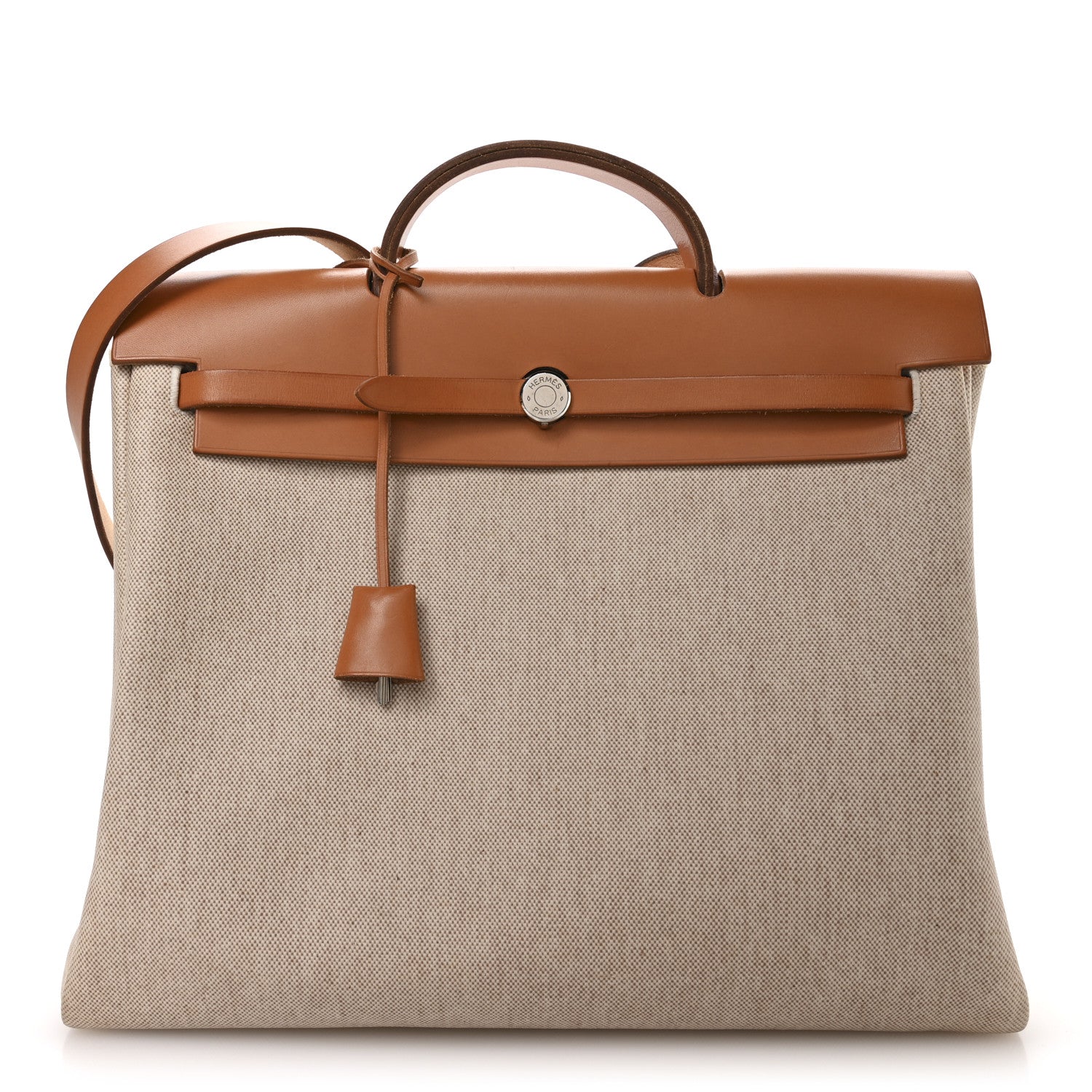 Hermes Toile Vache Calfskin Herbag 39 MM Natural 1 of 11
