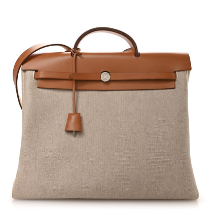 Hermes Toile Vache Calfskin Herbag 39 MM Natural 1 of 11