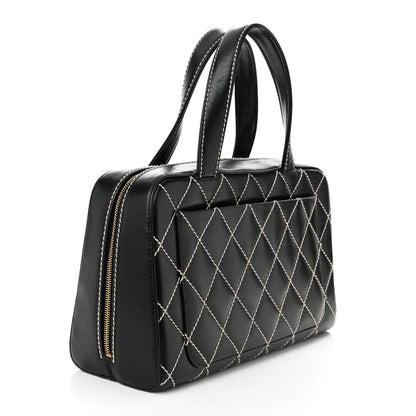Chanel Calfskin Contrast Stitch Surpique Bowler Black 3 of 10