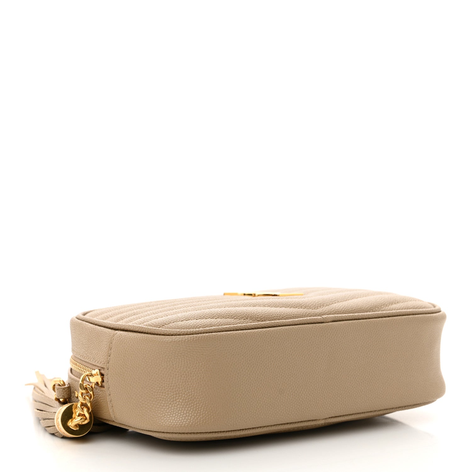 Saint Laurent Grain De Poudre Matelasse Monogram Mini Lou Camera Bag Dark Beige 4 of 11