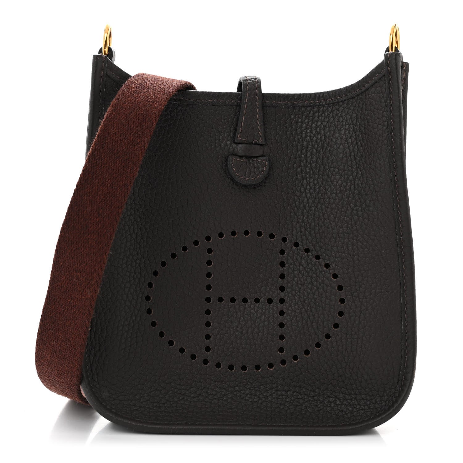 Hermes Taurillon Clemence Evelyne TPM Chocolate 1 of 10